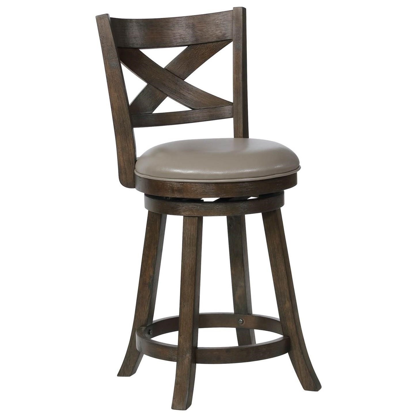 Crown Mark Bar Stools CM 2793C24GY Swivel Counter Height Stool with